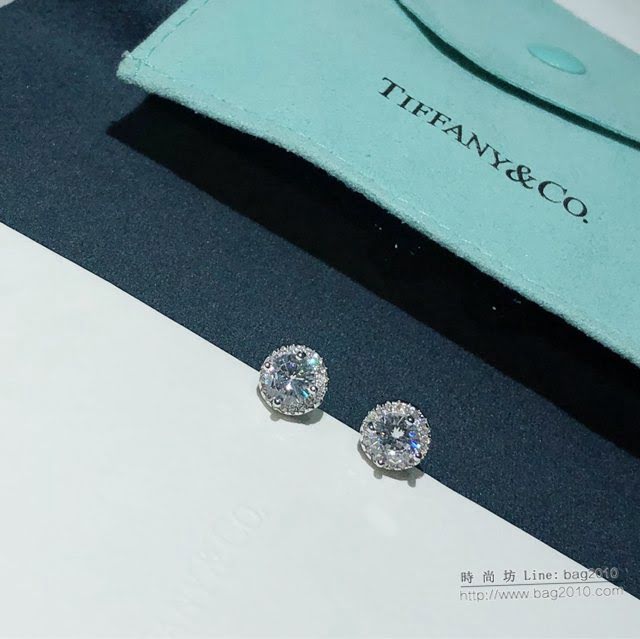 Tiffany純銀飾品 蒂芙尼女士專櫃爆款純銀925圓鑽耳釘耳環  zgt1634